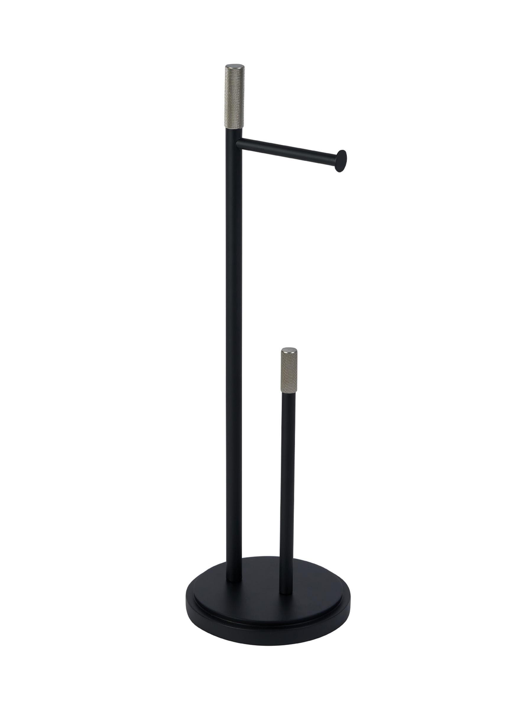 Showerdrape Black Chester toilet roll holder set (British brand)