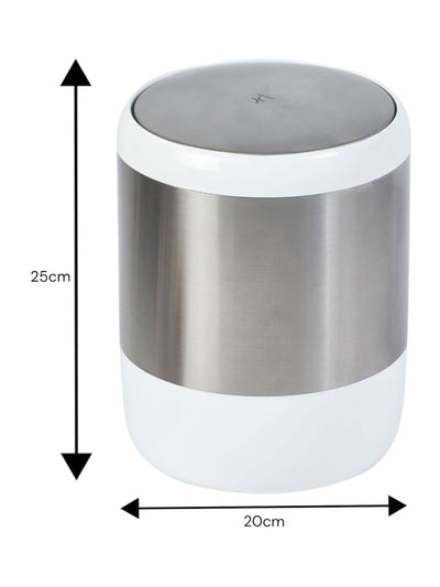 Poubelle à rabat blanche Elite Showerdrape 6 litres