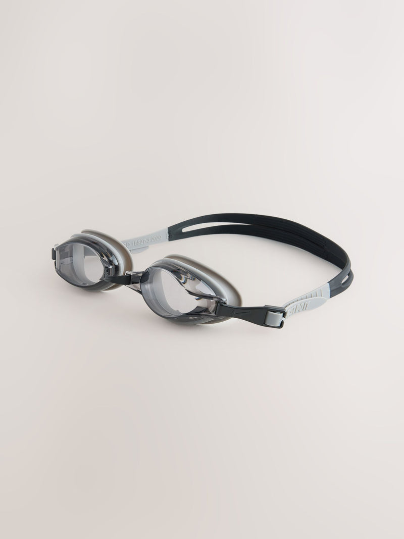 Nike grey Chrome swimming goggles for adults (British brand)