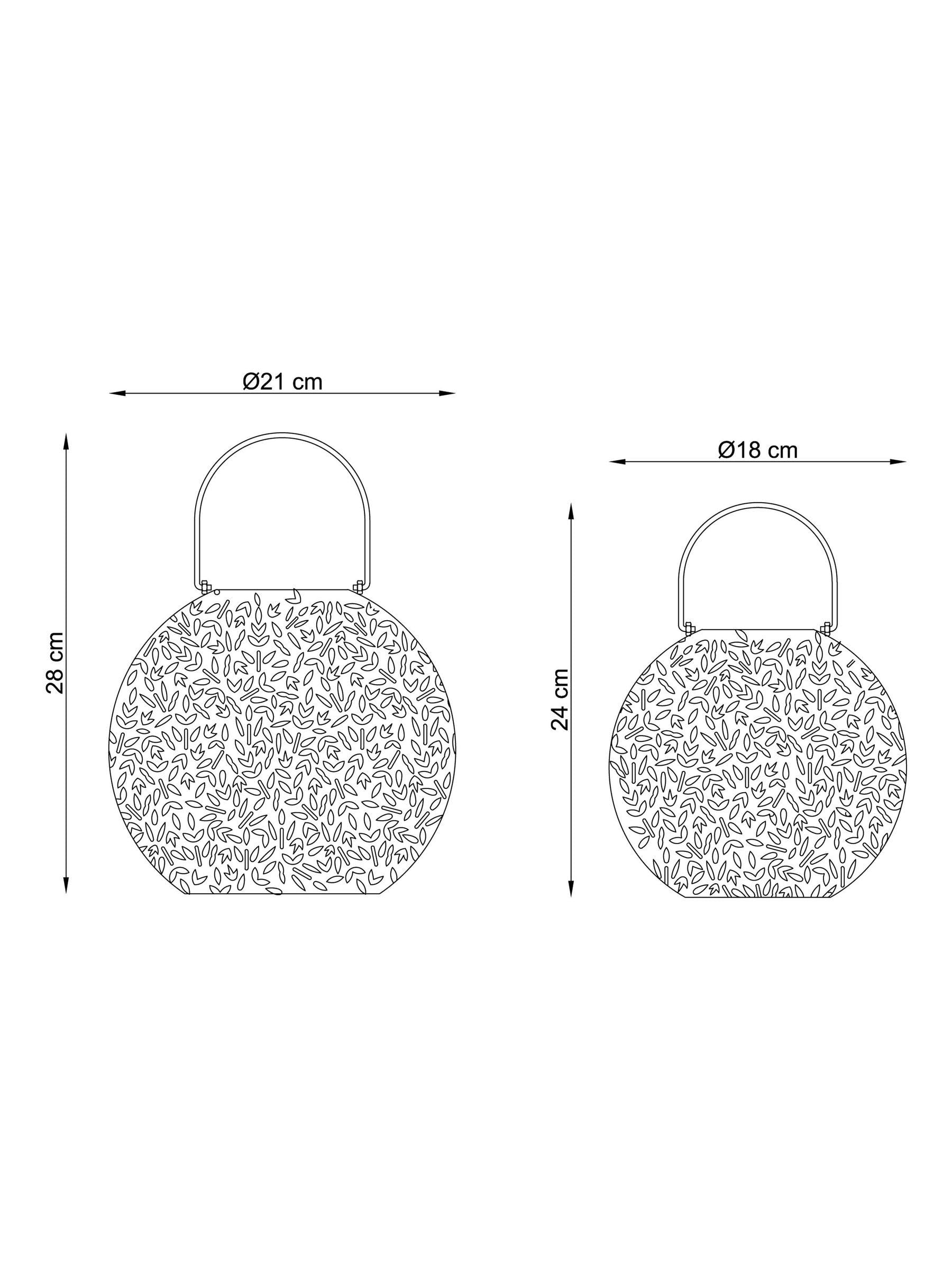 Sage green solar filigree lanterns set of 2, imported from the UK