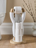 Natural Bertie Bear Toilet Roll Holder with Storage