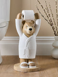 Natural Bertie Bear Toilet Roll Holder Storage