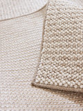 Mid Natural Albie stripe rug with bobble texture, UK version