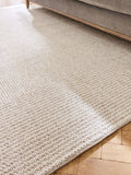Mid Natural Albie stripe rug with bobble texture, UK version