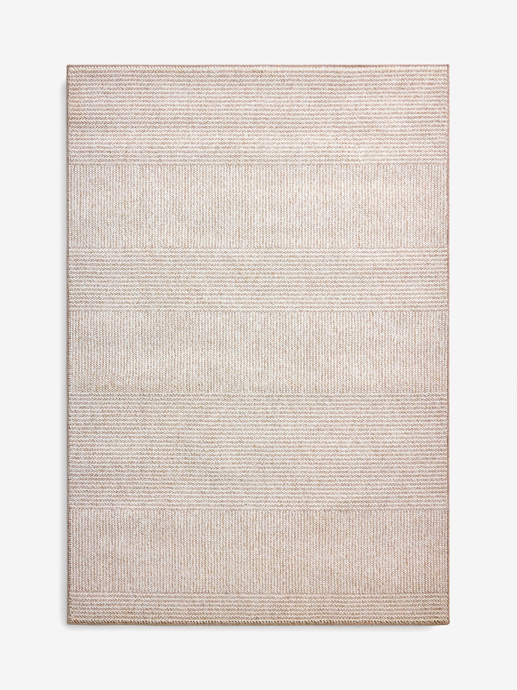 Mid Natural Albie stripe rug with bobble texture, UK version
