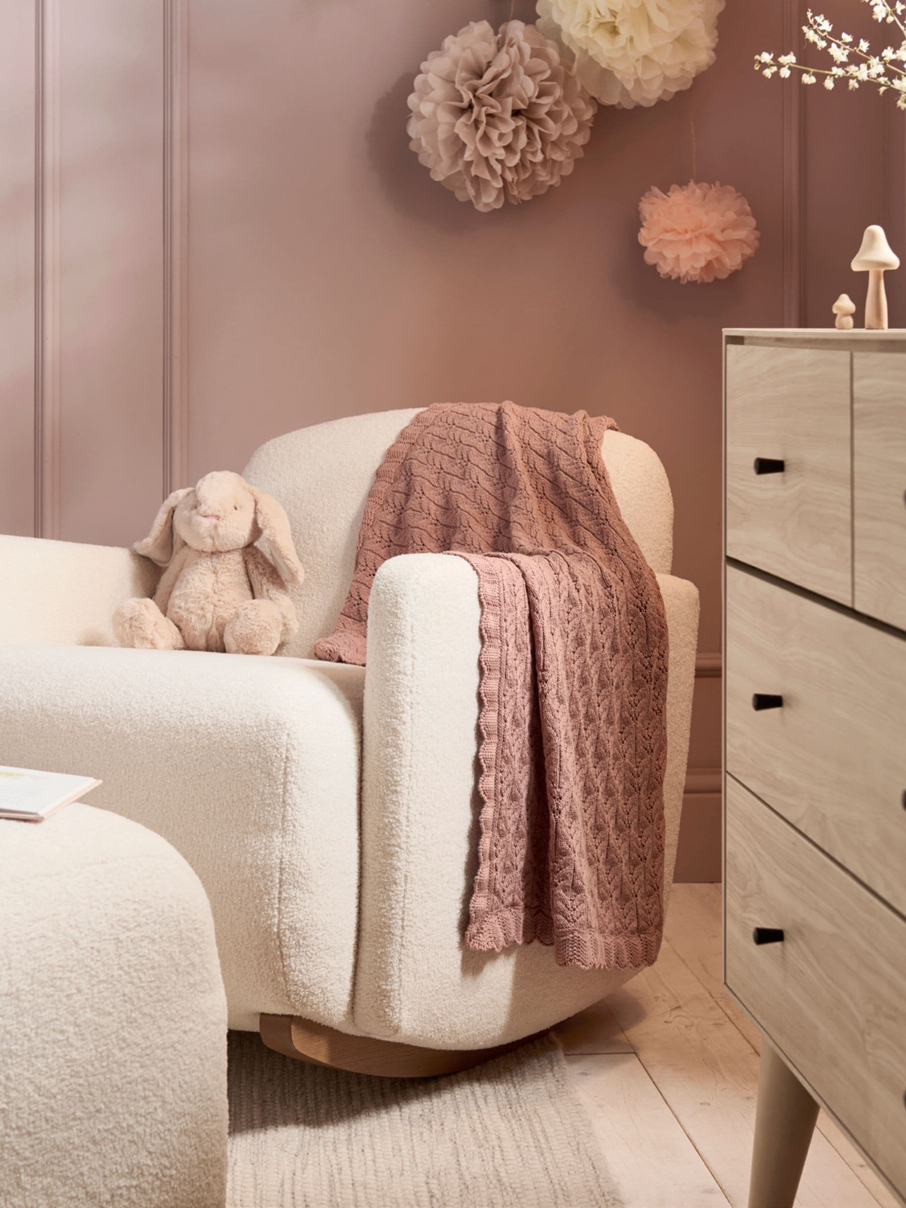 Mamas & Papas knitted blanket wildflower pink (British brand)