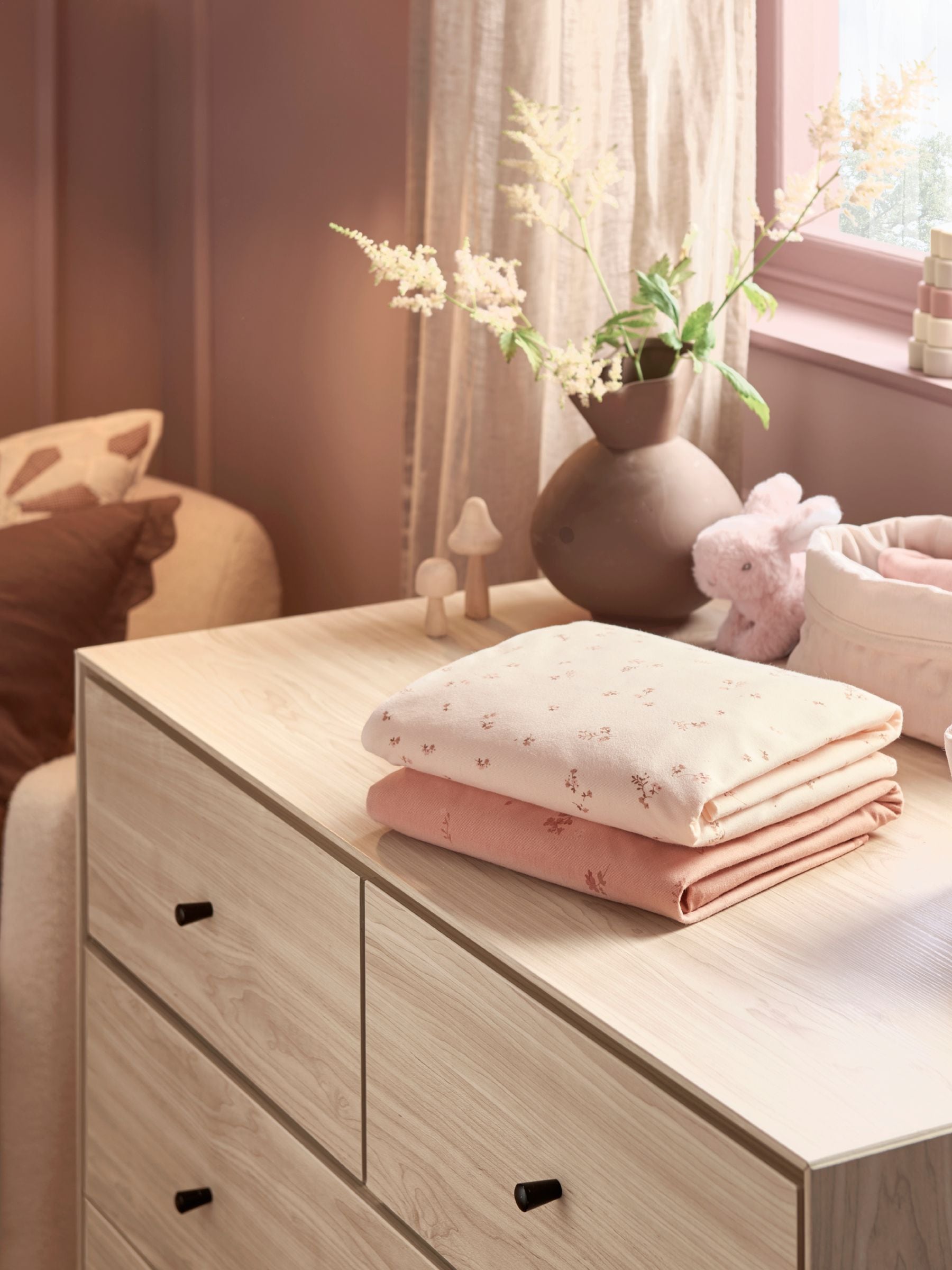 Mamas & Papas Wildflower Pink fitted sheets, imported from the UK