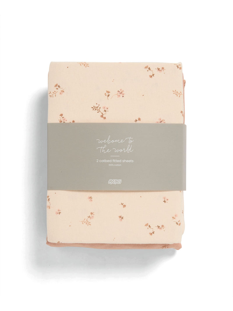 Mamas & Papas Wildflower Pink fitted sheets, imported from the UK