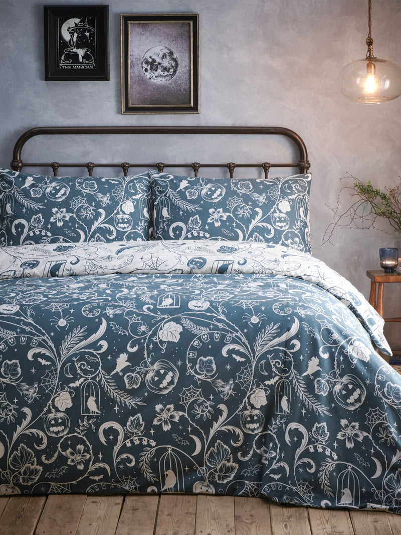 Furn Blue/Grey Spellbound duvet cover and pillowcase set - British product