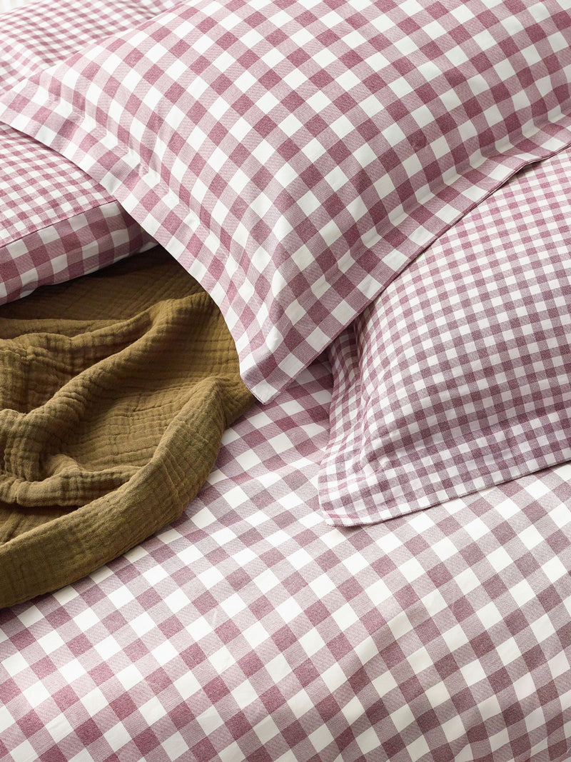 Barton Check cotton duvet cover and pillowcase set (British brand)