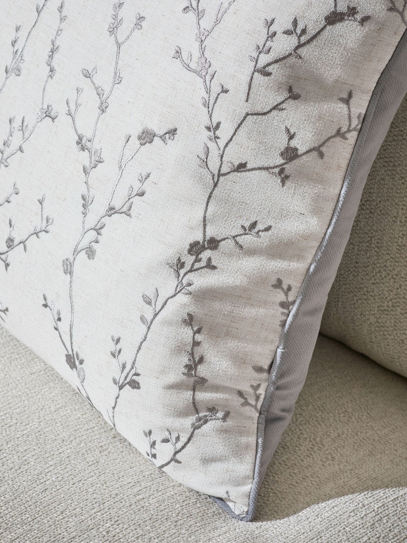 Grey willow embroidered cushion 50x50cm home decor (British brand)