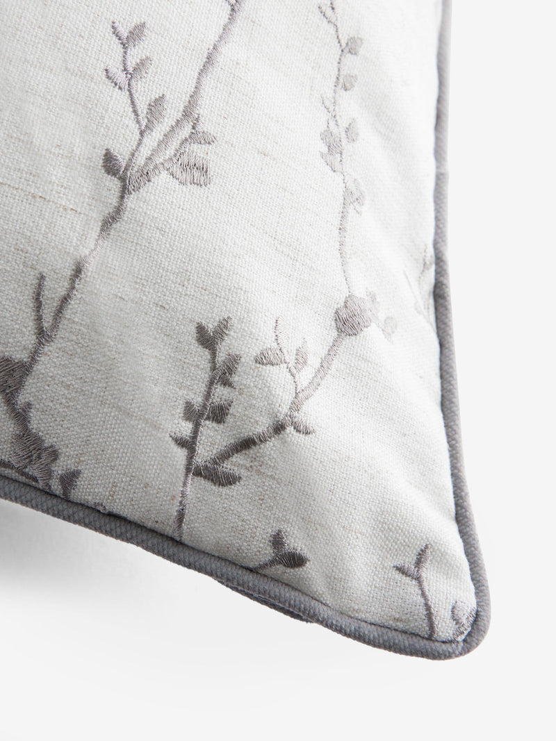 Grey willow embroidered cushion 50x50cm home decor (British brand)