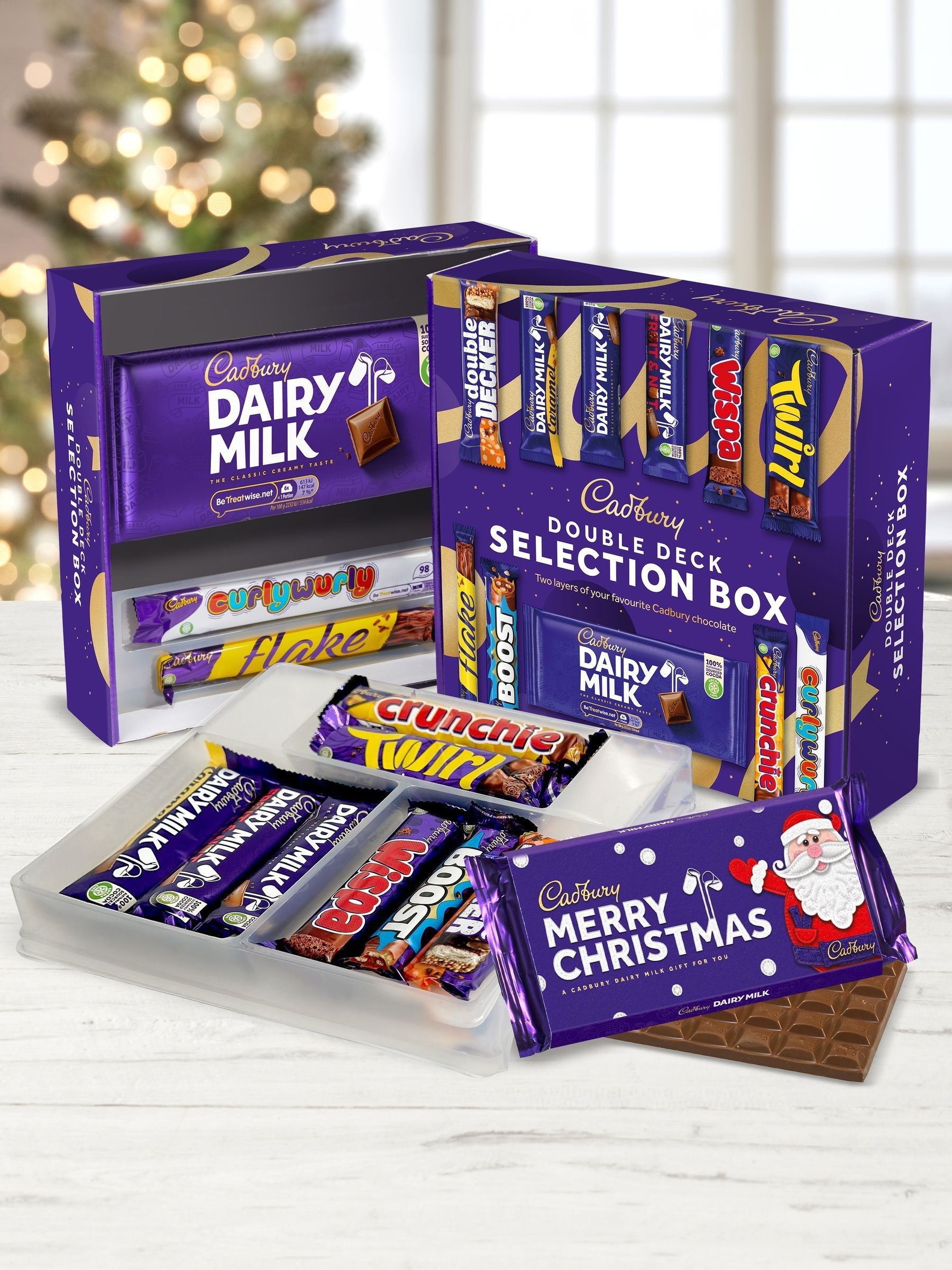 Caja de bombones Cadbury de Navidad de doble capa - Producto británico
