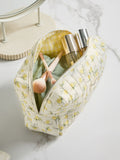 Lemon print and gingham reversible makeup bag 17x24x12cm, UK version