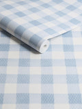 Cath Kidston blue painted gingham A4 wallpaper sample - British product