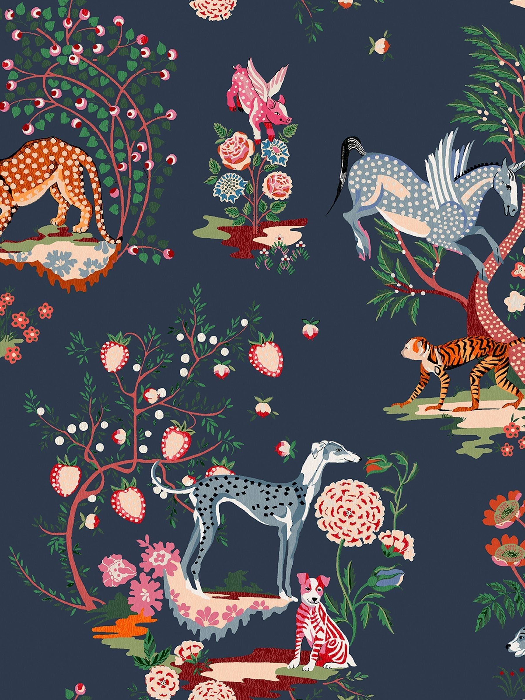 Cath Kidston Painted Kingdom A4 wallpaper sample, UK version