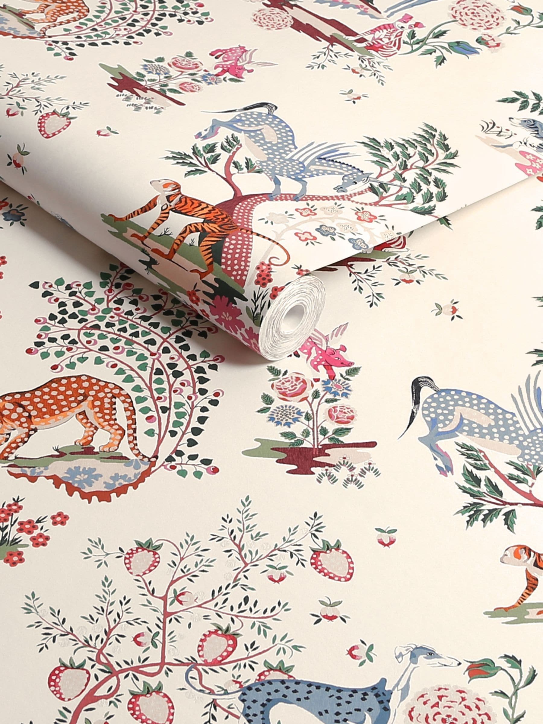 Cath Kidston Pink Painted Kingdom A4 Wallpaper Sample