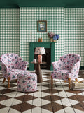 Cath Kidston Green Painted Gingham A4 Wallpaper Sample