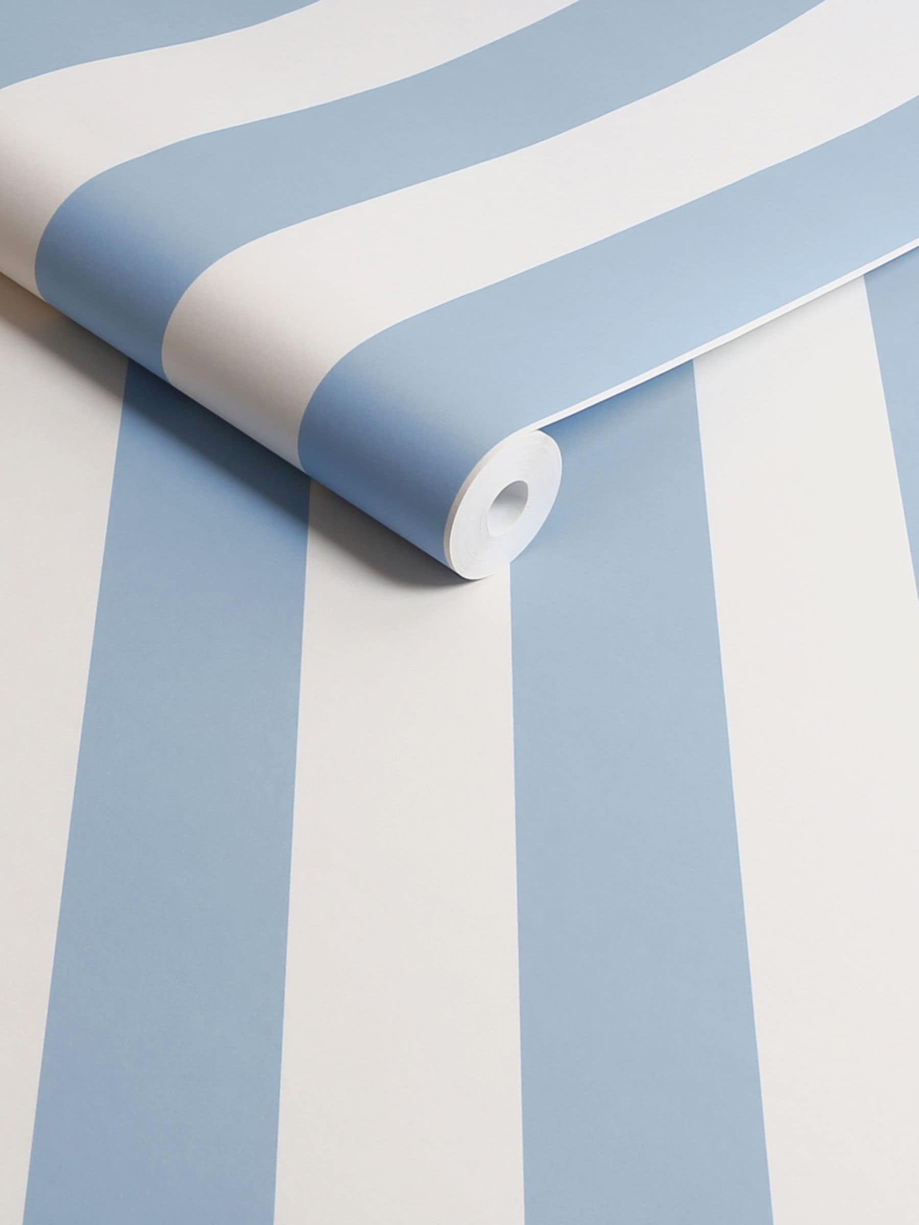 Cath Kidston Blue Canopy Stripe A4 wallpaper sample - British product