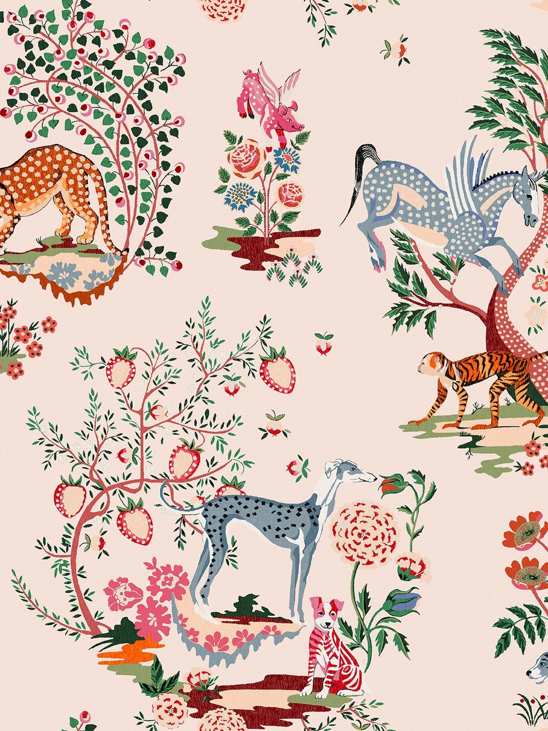 Cath Kidston Painted Kingdom A4 wallpaper sample, UK version