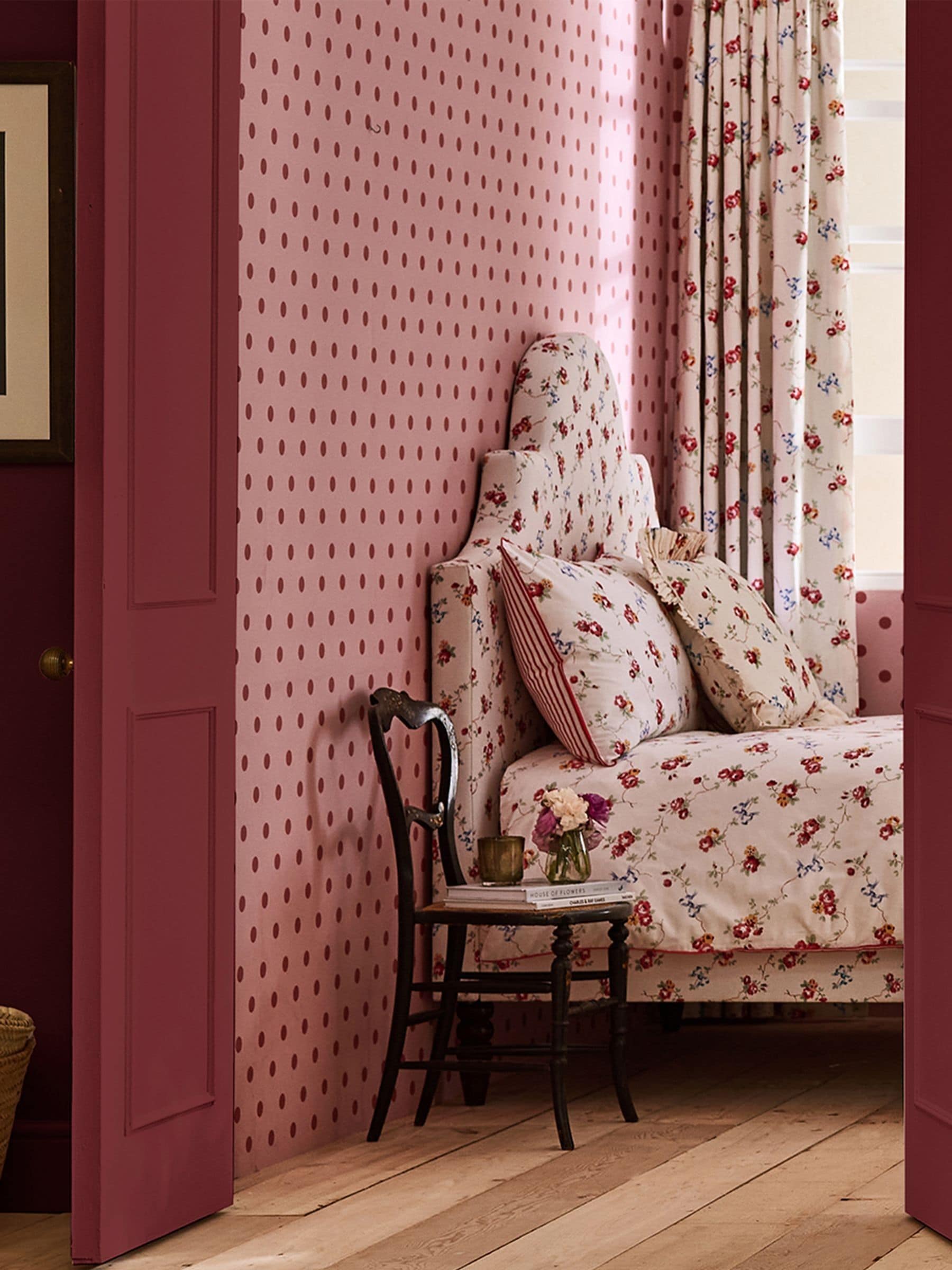 Cath Kidston Pink Button Spot A4 Wallpaper Sample
