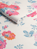 Cath Kidston wallpaper sample Blue & Pink Archive Rose A4, UK version