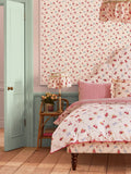 Cath Kidston Blue Rose & Bows Wallpaper Sample A4