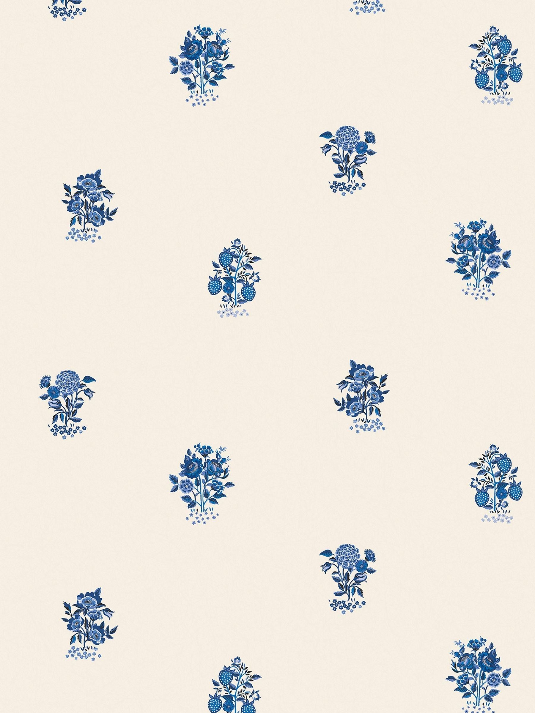 Cath Kidston Blue Kingdom Posey wallpaper sample A4, imported from the UK