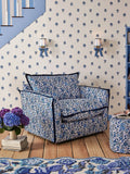 Cath Kidston Blue Kingdom Posey wallpaper sample A4, imported from the UK