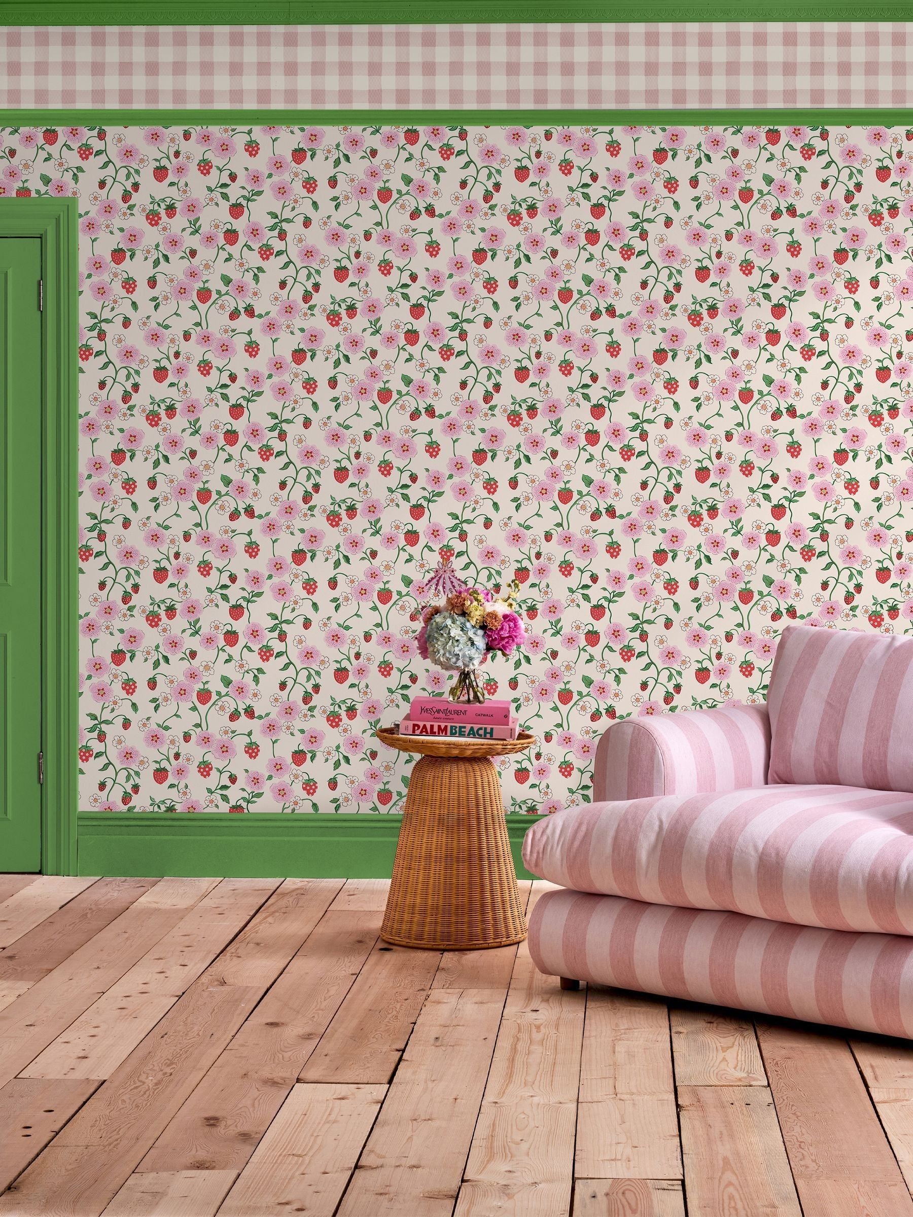 Cath Kidston Spring Strawberry wallpaper sample A4 - British product