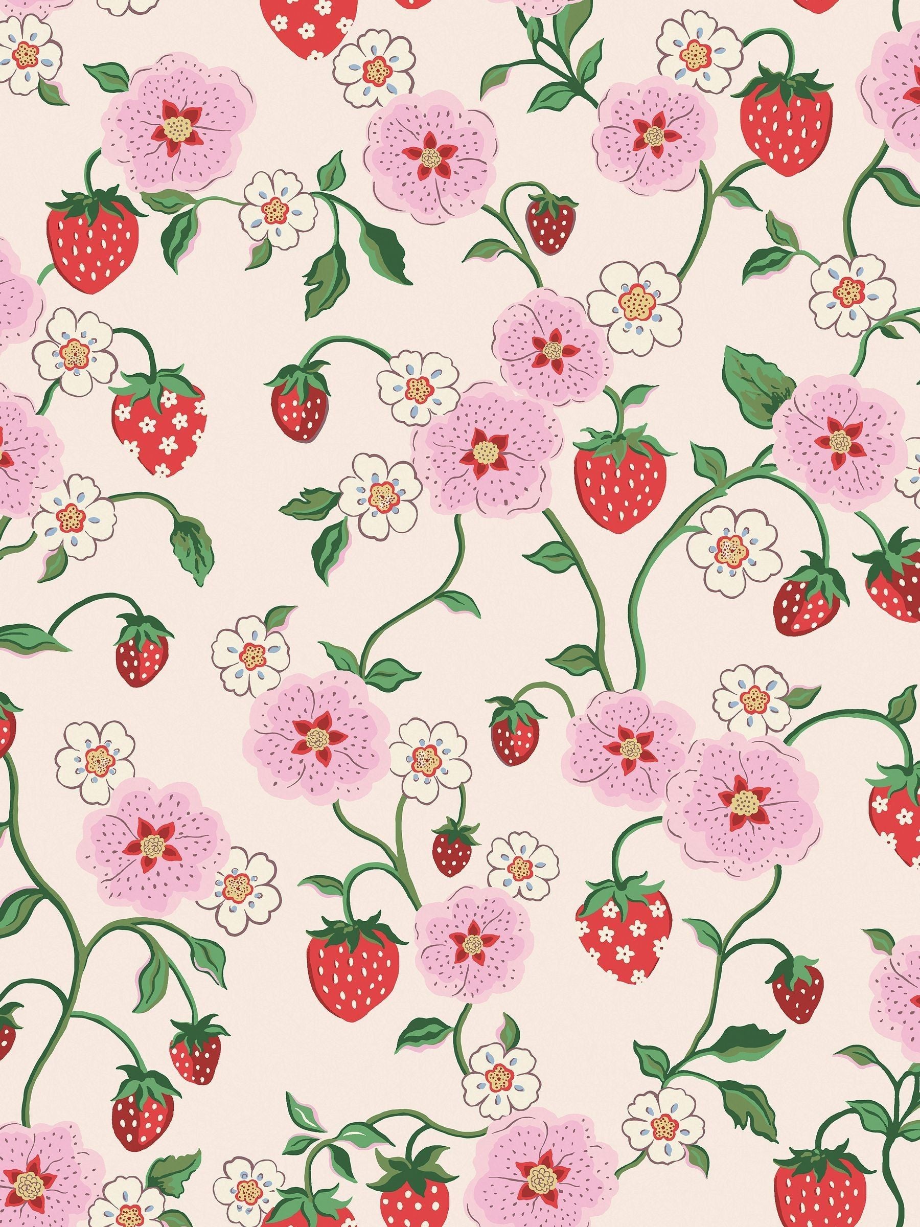 Cath Kidston Spring Strawberry wallpaper sample A4 - British product