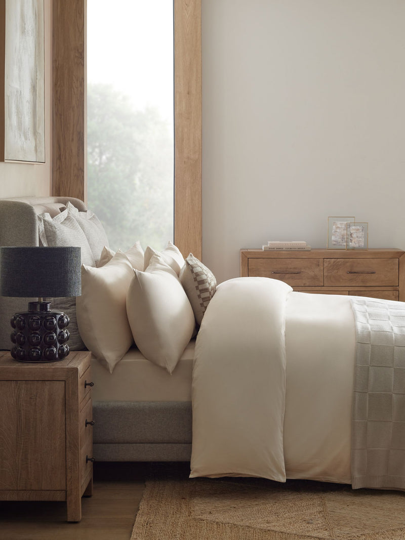 N. Premium Ivory Egyptian cotton duvet cover and pillowcase set, UK version