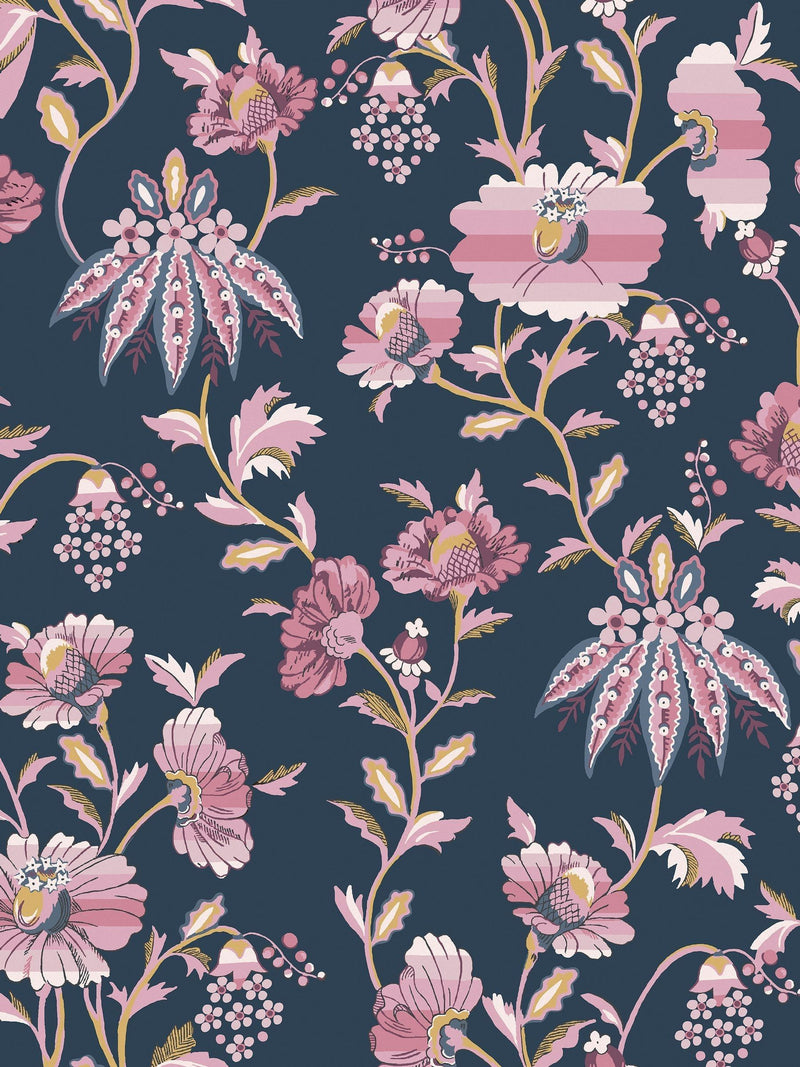 Cath Kidston Friendship Garden Navy wallpaper 10m, UK version