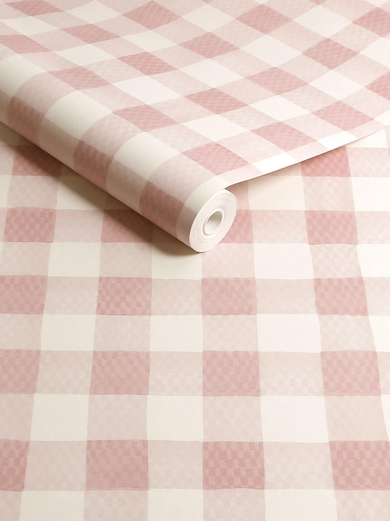 Cath Kidston Pink Painted Gingham 10M Wallpaper