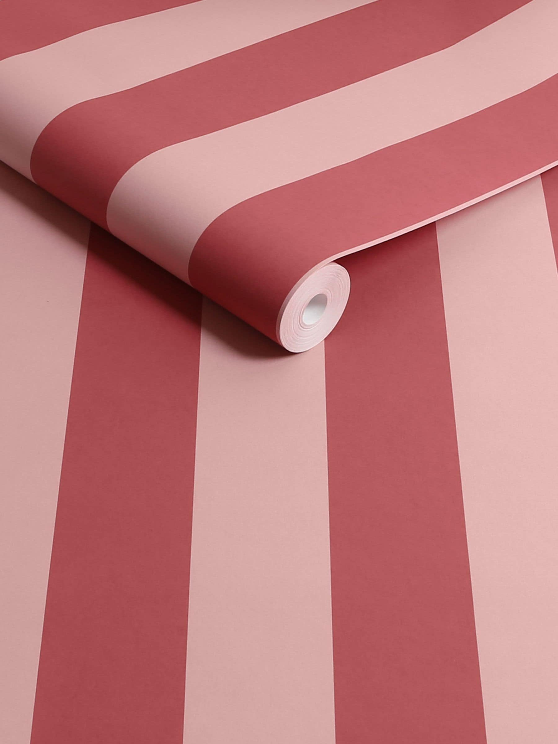 Cath Kidston Green and Pink Canopy Stripe Wallpaper 10m