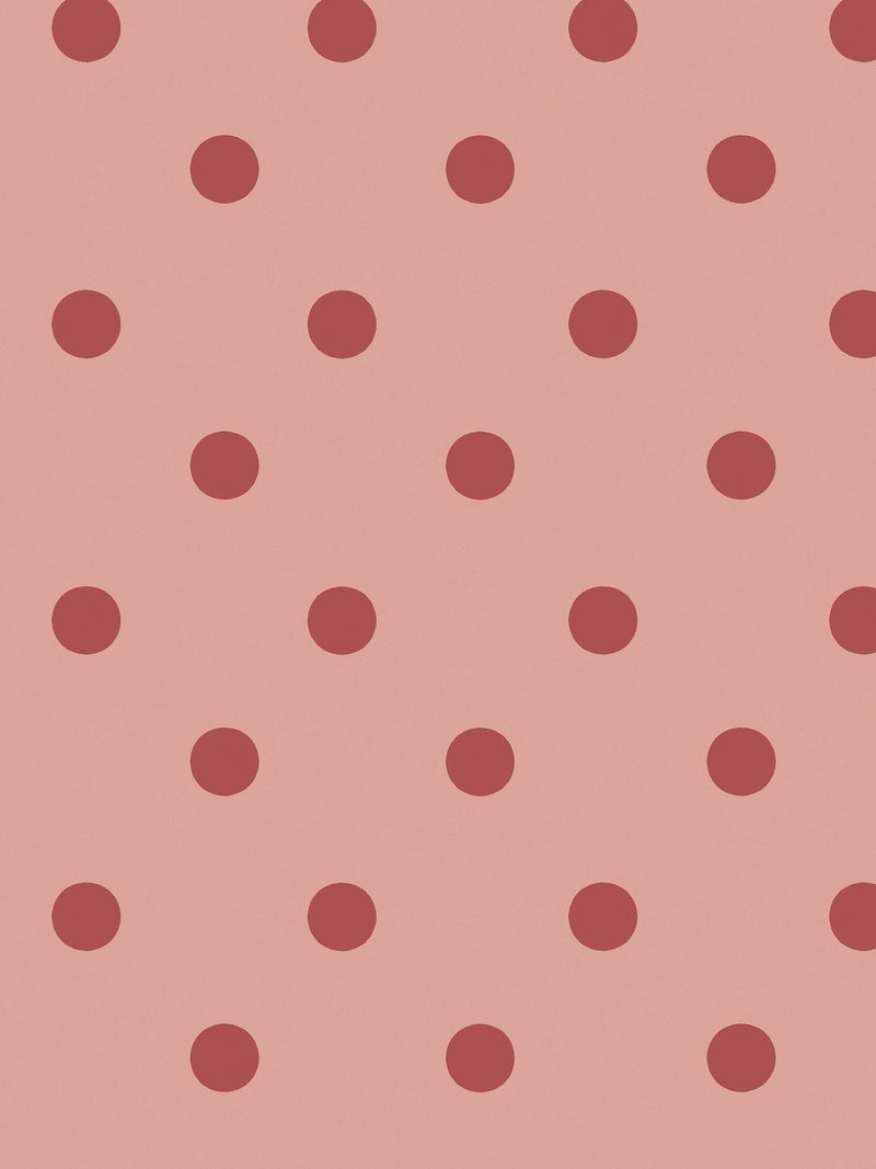 Cath Kidston Pink Red Button Spot wallpaper 10m - British product