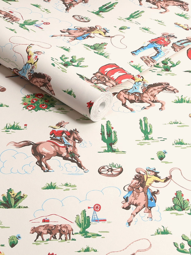 Cath Kidston Pink Cowgirls wallpaper 10m - British product
