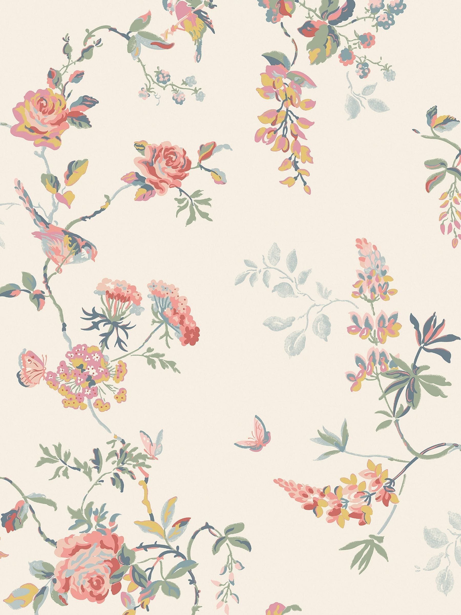 Cath Kidston spring birds and roses wallpaper 10m roll (British brand)