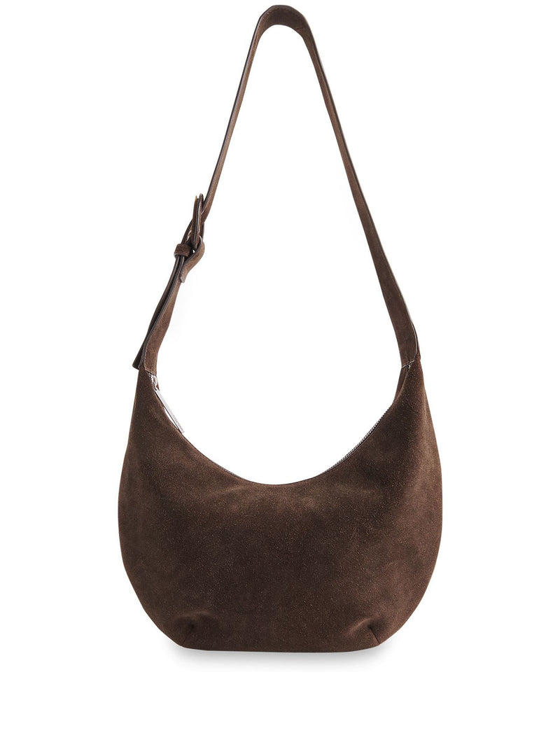 Whistles Sia suede curved cross-body bag, imported from the UK