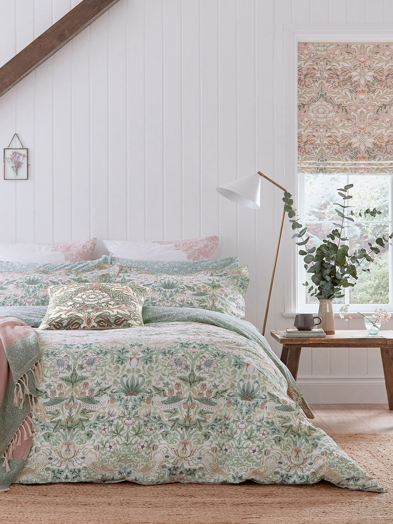 Morris & Co Strawberry Thief duvet cover set, imported from the UK