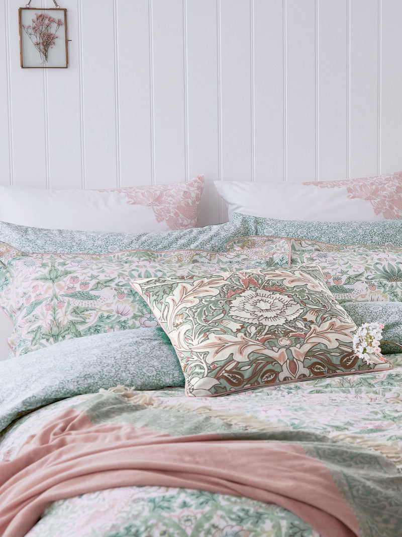 Morris & Co Strawberry Thief duvet cover set, imported from the UK