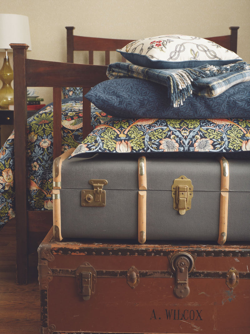 Morris & Co Strawberry Thief duvet cover and pillowcase set, imported from the UK