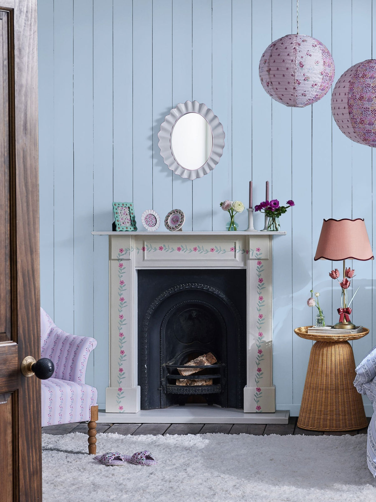Cath Kidston Pencil Pot blue peel-and-stick A5 sample, imported from the UK