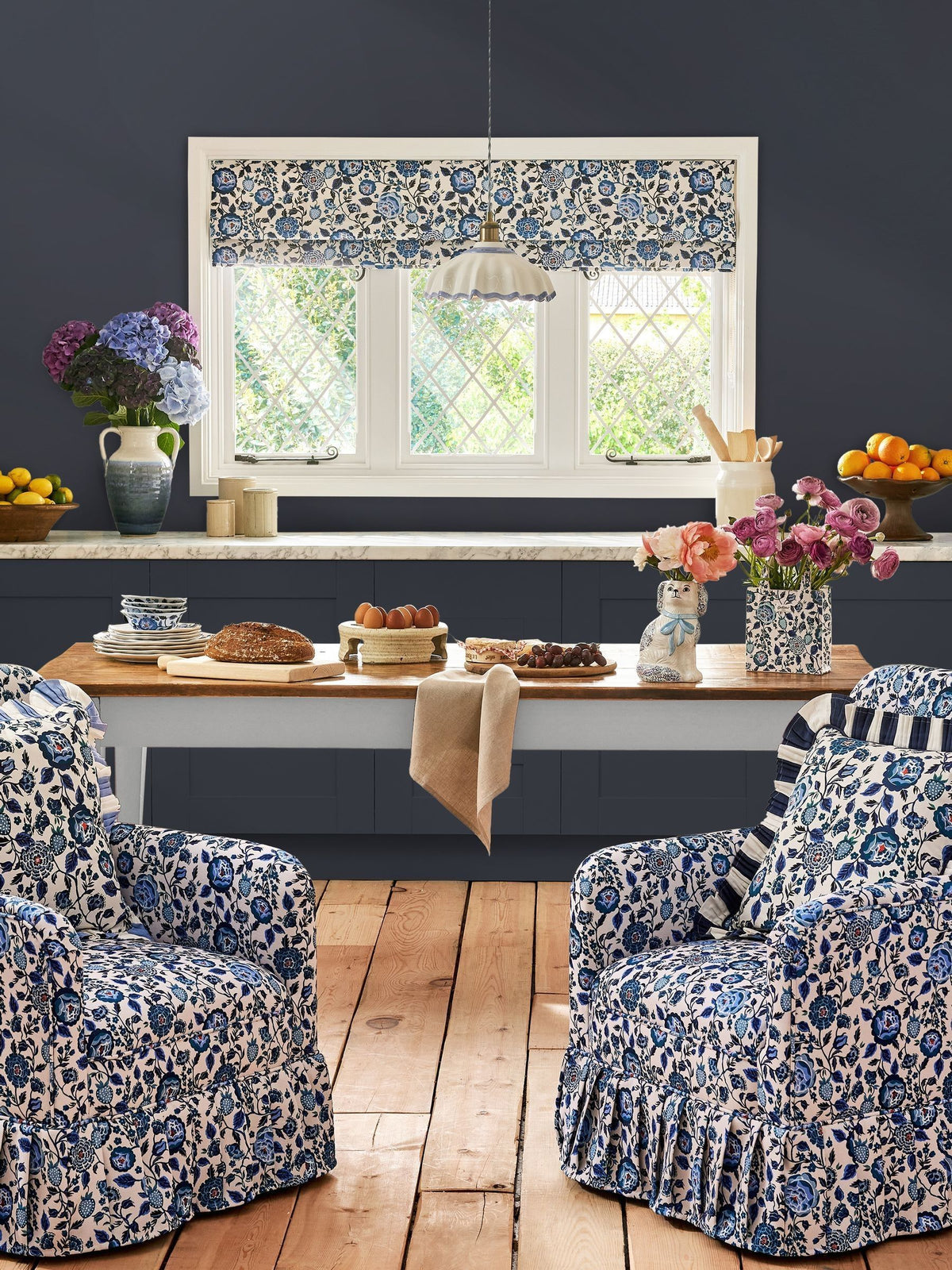Cath Kidston Smart Casual Blue wallpaper sample A5 - British product