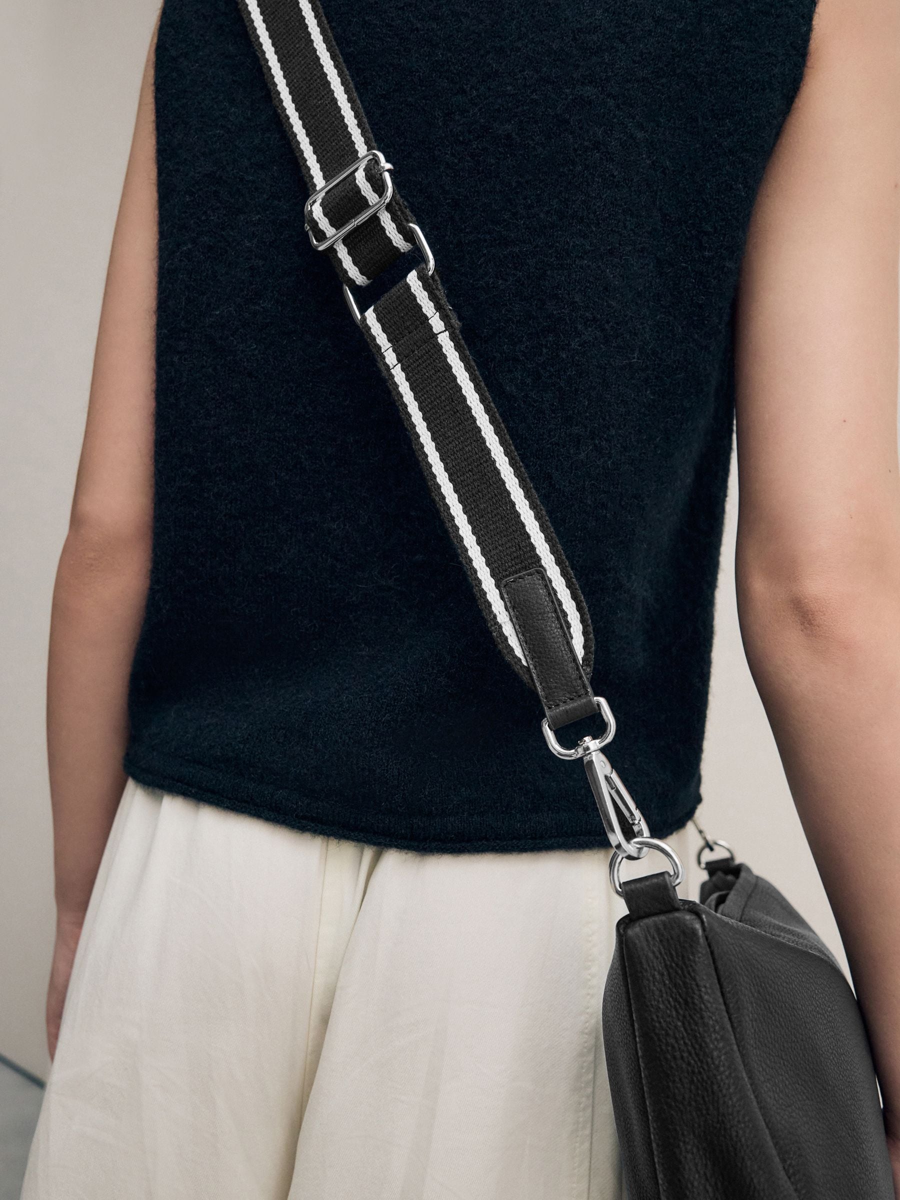 Sling cross-body bag black suede finish leather, imported from the UK