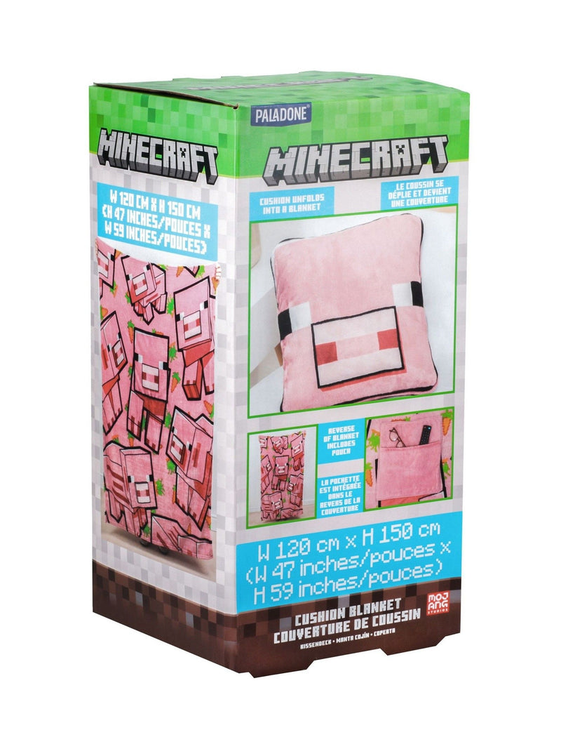 Minecraft pig cushion blanket 150x120cm, UK version