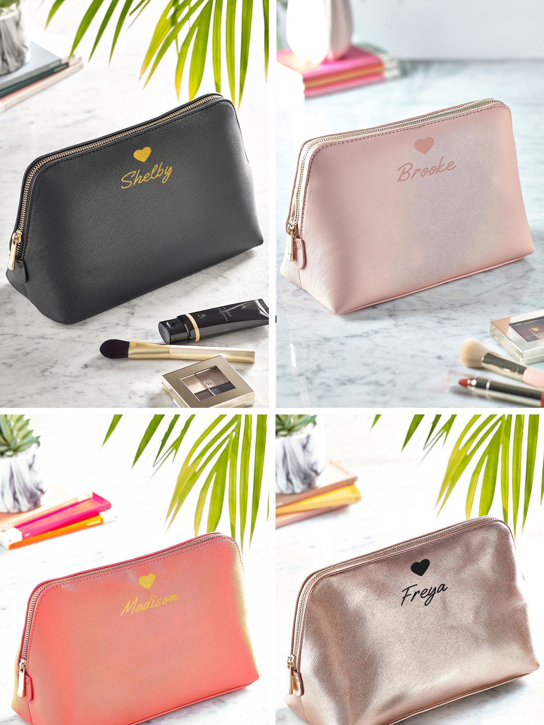 Loveabode personalised large heart makeup bag 25cm, UK version