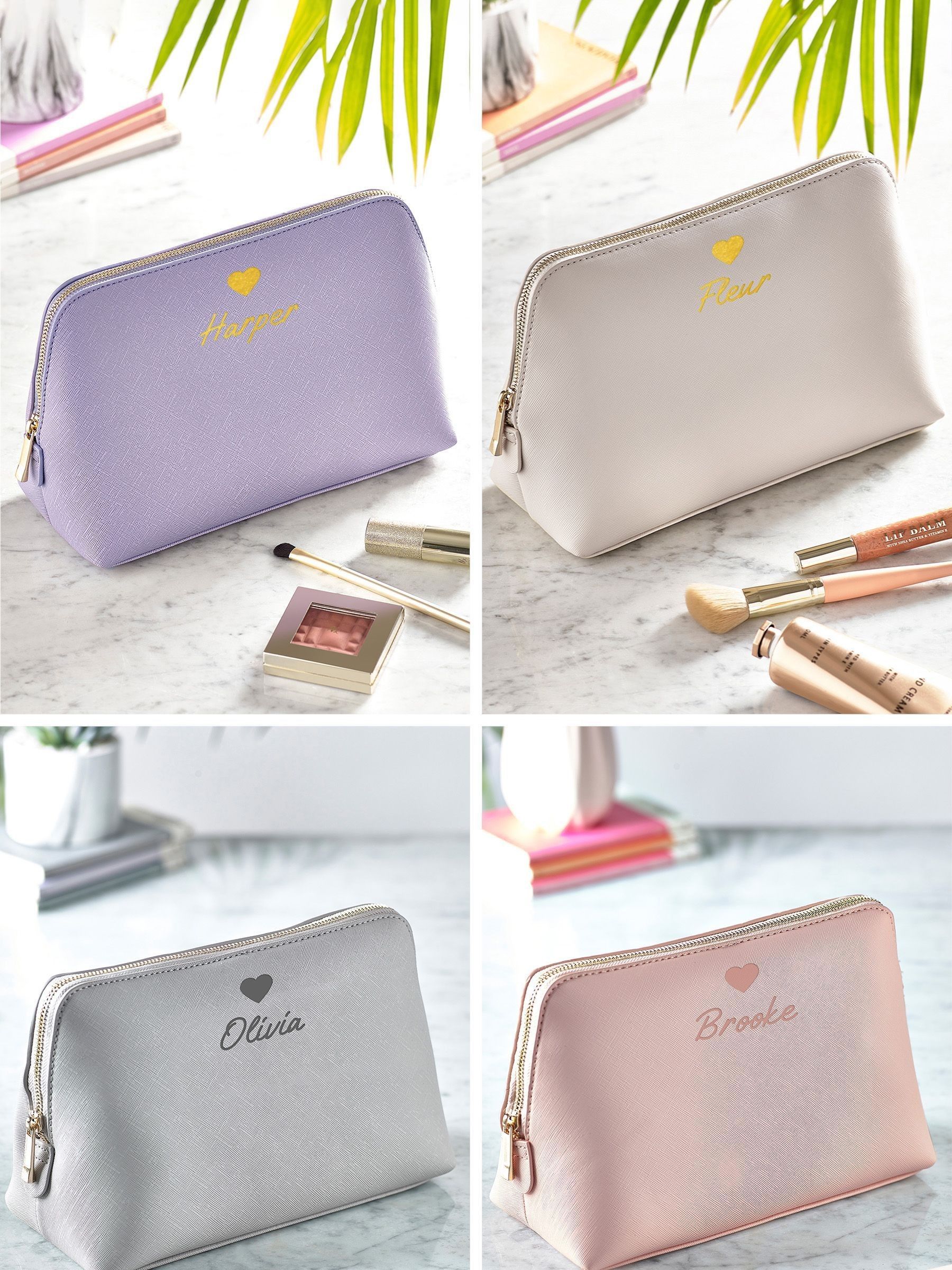 Loveabode personalised large heart makeup bag 25cm, UK version