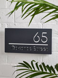 Personalised dark grey acrylic house sign 20x14cm (British brand)