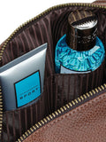 Mens faux leather washbag personalised with initials (British brand)